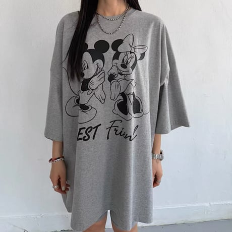 【即納販売】0709 mickey＆minnie monotone tee/3カラー