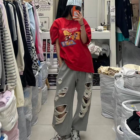 【即納販売】0687 damage sweat pants/3カラー⭐︎まいさん着用⭐︎３カラー
