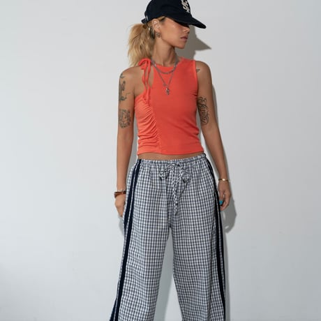 0856 check side line pants/2カラー