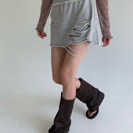 0835 damage skirt パンツ付/3カラー