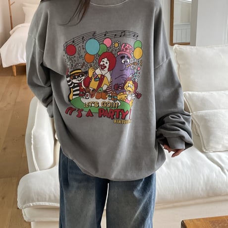 0403 pigment McDonald party friends sweat/3カラー