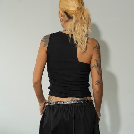 0857 shirring tank top/3カラー
