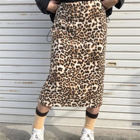 leopard フリースskirt