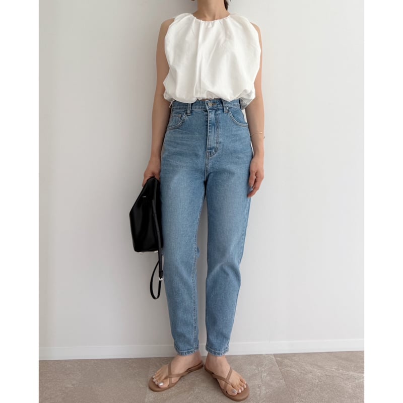 残りわずか】《AMIE original》ハイウエストテーパードdenim