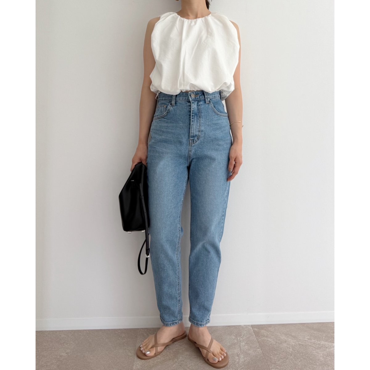 残りわずか】《AMIE original》ハイウエストテーパードdenim