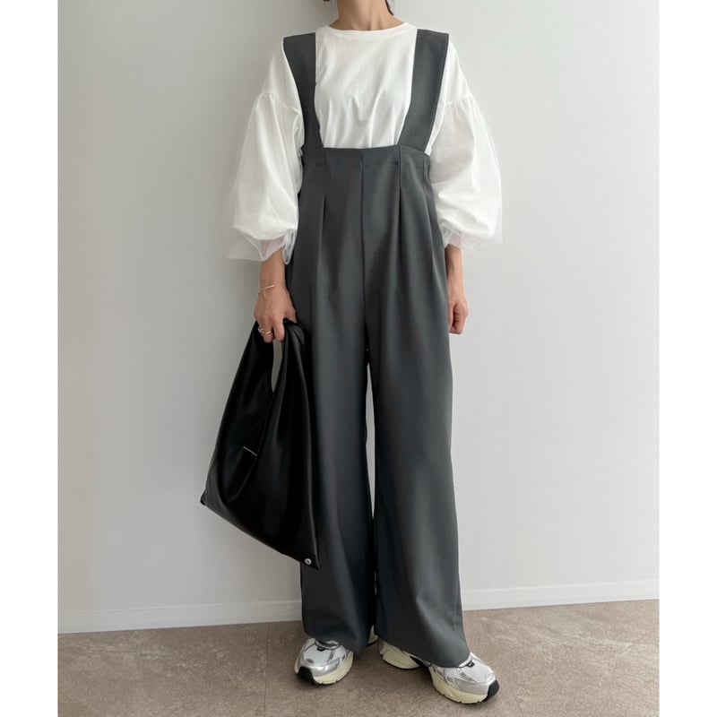 AMIE original》タックパンツサロペット / gray | AMIE
