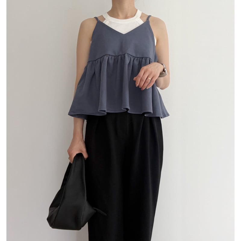 残りわずか】《AMIE original》スウェット生地ビスチェ / blue