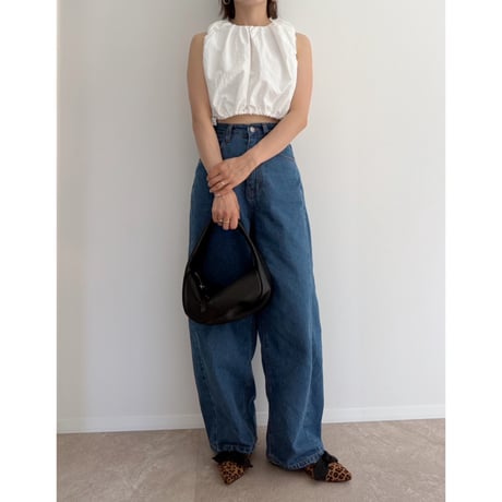 【残りわずか】バルーンノースリーブtops /white