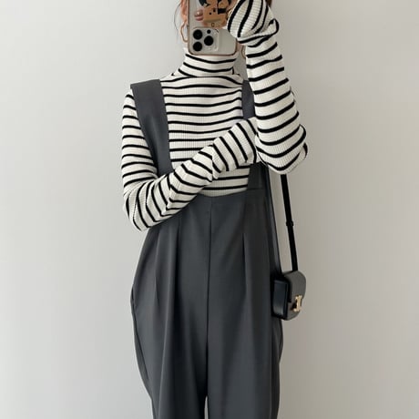 《AMIE original》タックパンツサロペット / gray