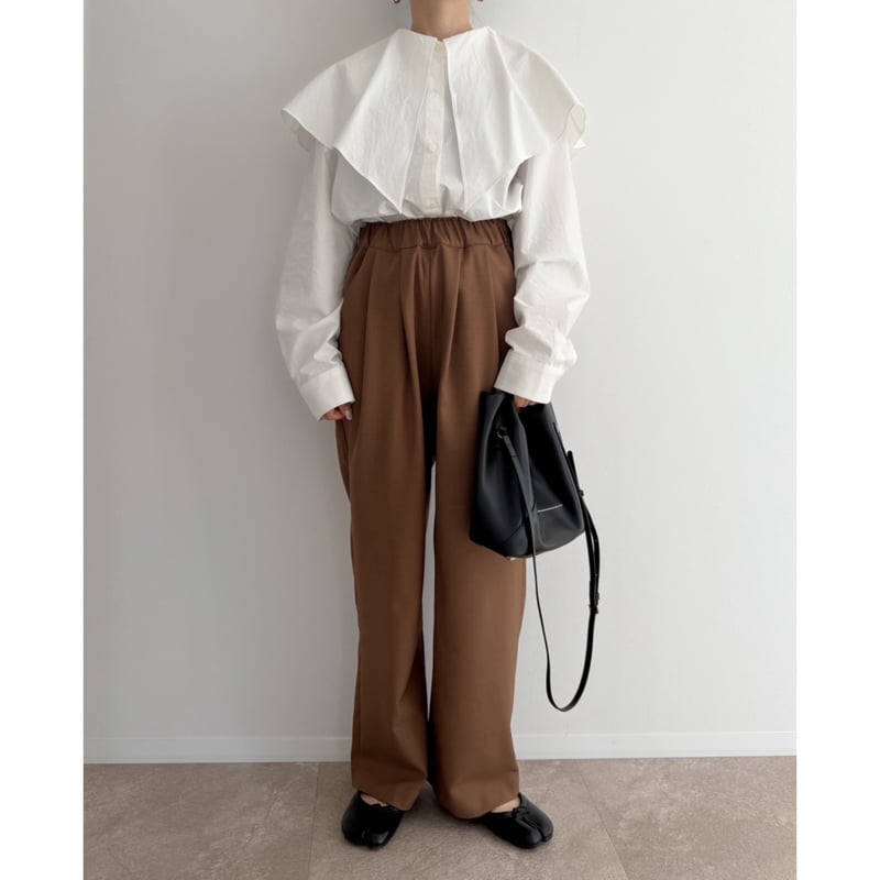 AMIE original》ウエストゴムtuckワイドPT / brown | AMIE
