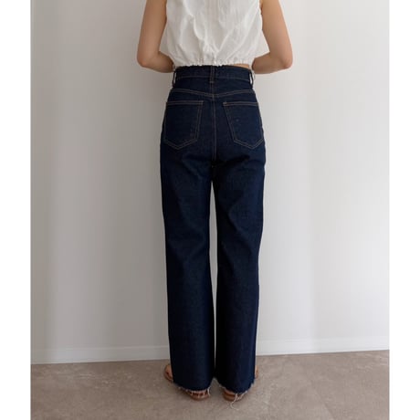 【残りわずか】《AMIE original》切りっぱなしハイウエストストレートdenim / indigo