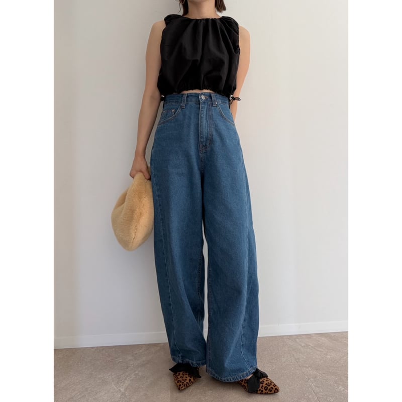 36 黒　ARCHIVIO ソフトクリーム　ノースリーブ 残りわずか】バルーンノースリーブtops / black | AMIE