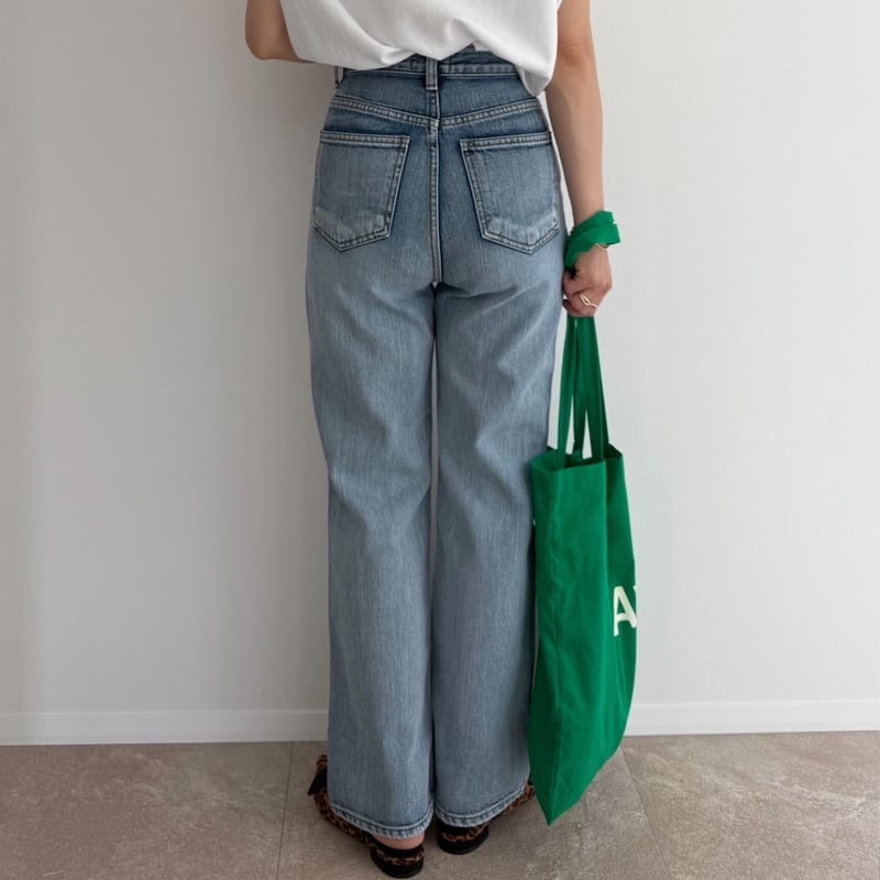 残りわずか】《AMIE original》ハイウエストワイドストレート