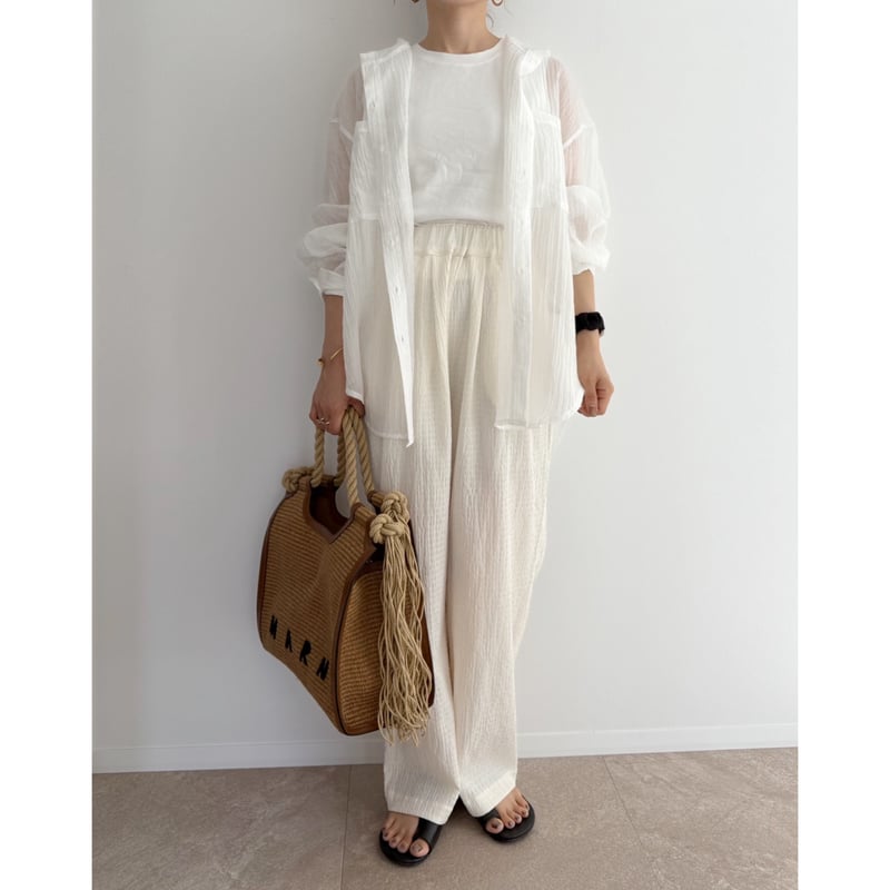 AMIE original》楊柳素材ウエストゴムpants / ivory | AMIE