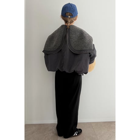 【残りわずか】《AMIE original》 カーブtuck pants / black