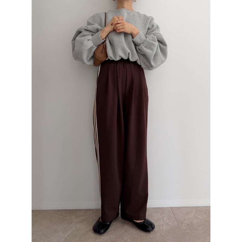 残りわずか】《AMIE original》ウエストtuck入りサイドラインジャージ