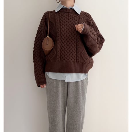 《AMIE original》ケーブルknit / brown