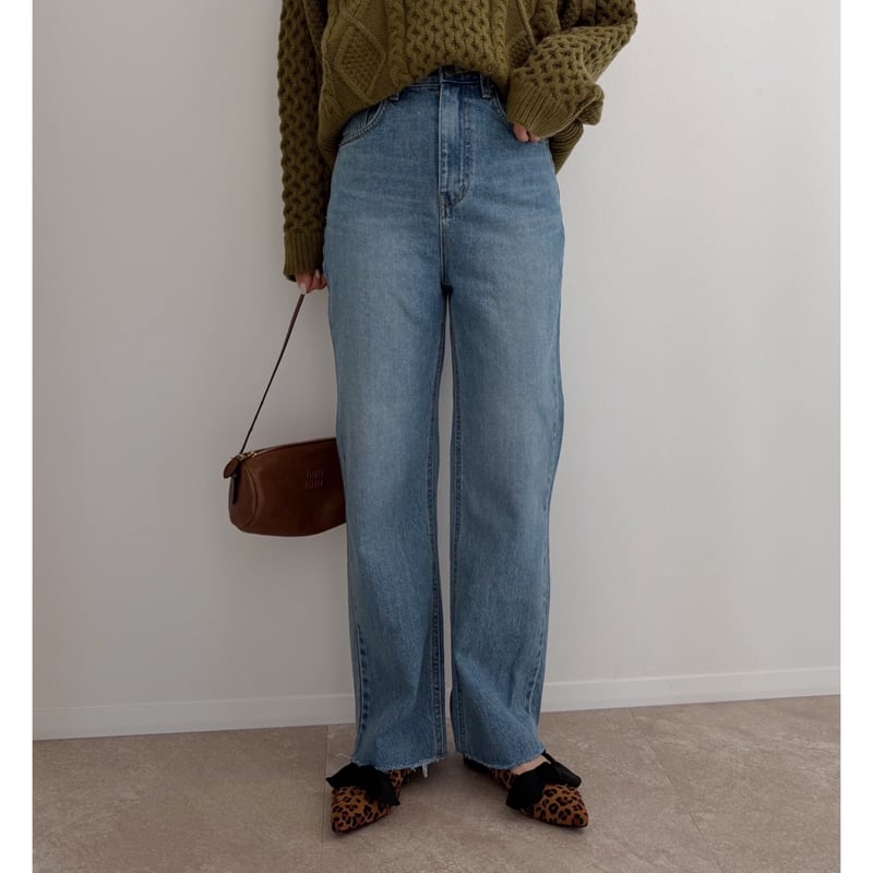 AMIE original》切りっぱなしハイウエストストレートdenim | AMIE