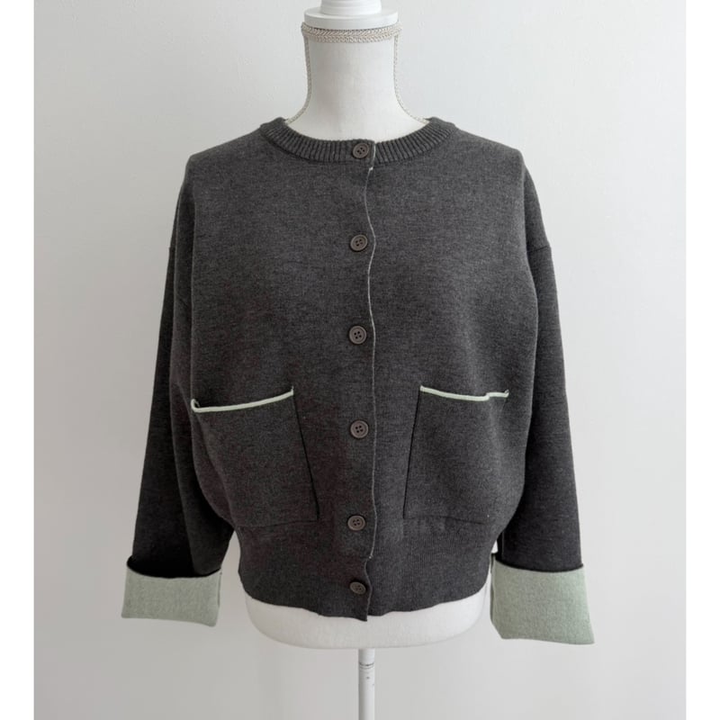 バイカラーカーディガン | AMIE