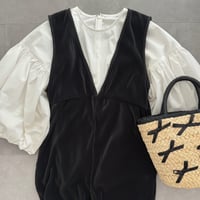 【残りわずか】《AMIE original》プリーツオールインワン / black