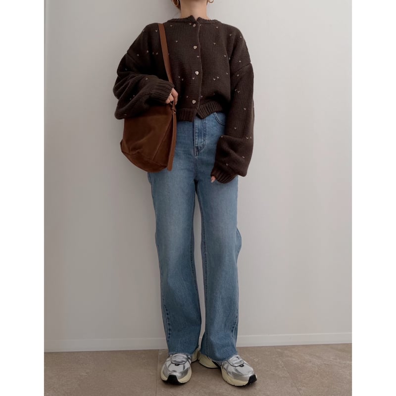 AMIE original》切りっぱなしハイウエストストレートdenim | AMIE