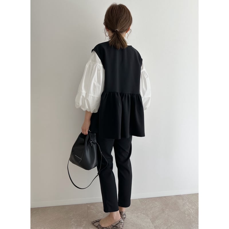 エフィ　ペプラムベスト 送料無料《AMIE original》 ペプラムベスト / black | AMIE