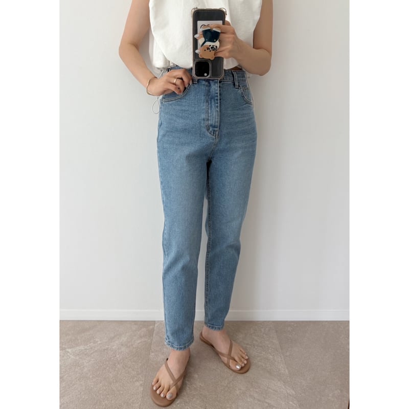 AMIE ハイウエストワイドストレートデニムM低身長 AMIE ハイウエストワイドストレートデニムM低身長