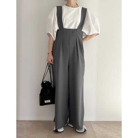 《AMIE original》タックパンツサロペット / gray