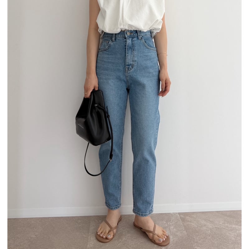 残りわずか】《AMIE original》ハイウエストテーパードdenim