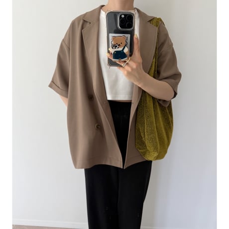 【残りわずか】《AMIE original》とろみ素材ジャケット