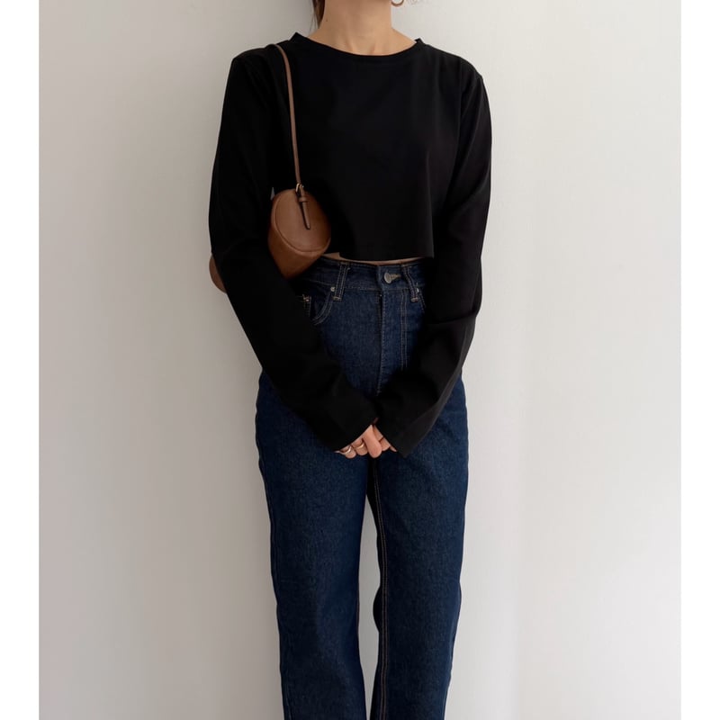 残りわずか】《AMIE original》切りっぱなしハイウエストストレート