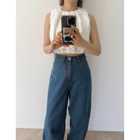 【残りわずか】バルーンノースリーブtops /white