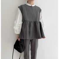《AMIE original》ペプラムベスト/ gray