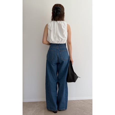 【残りわずか】バルーンノースリーブtops /white