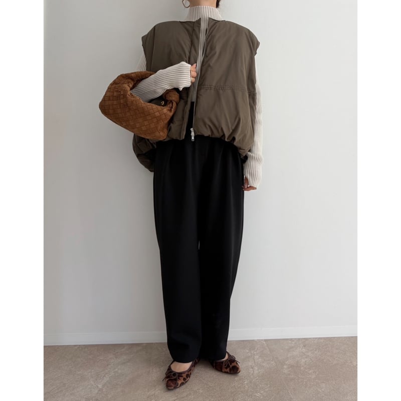 マットタフタファイバーダウンベスト / olive | AMIE