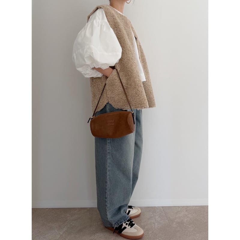 ポケット付きボアベスト / beige | AMIE