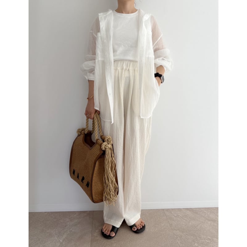 AMIE original》楊柳素材ウエストゴムpants / ivory | AMIE