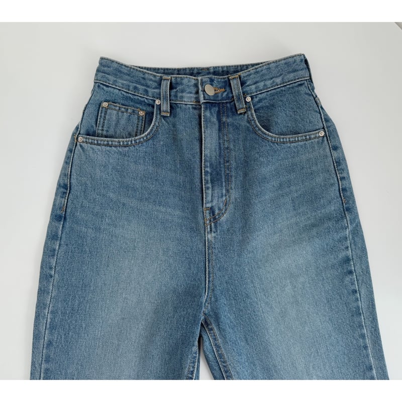 AMIE original ハイウエストストレートデニム Sサイズ AMIE original》ハイウエストワイドストレートデニム/Sサイズ - メルカリ