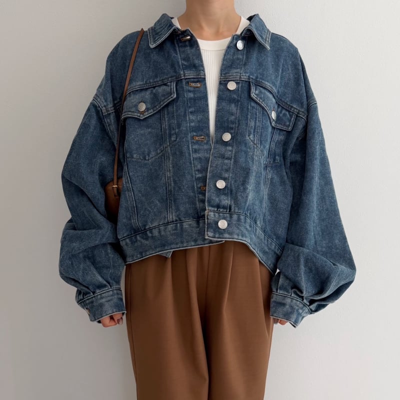 デニムショートジャケット / blue | AMIE デニムショートジャケット / blue | AMIE