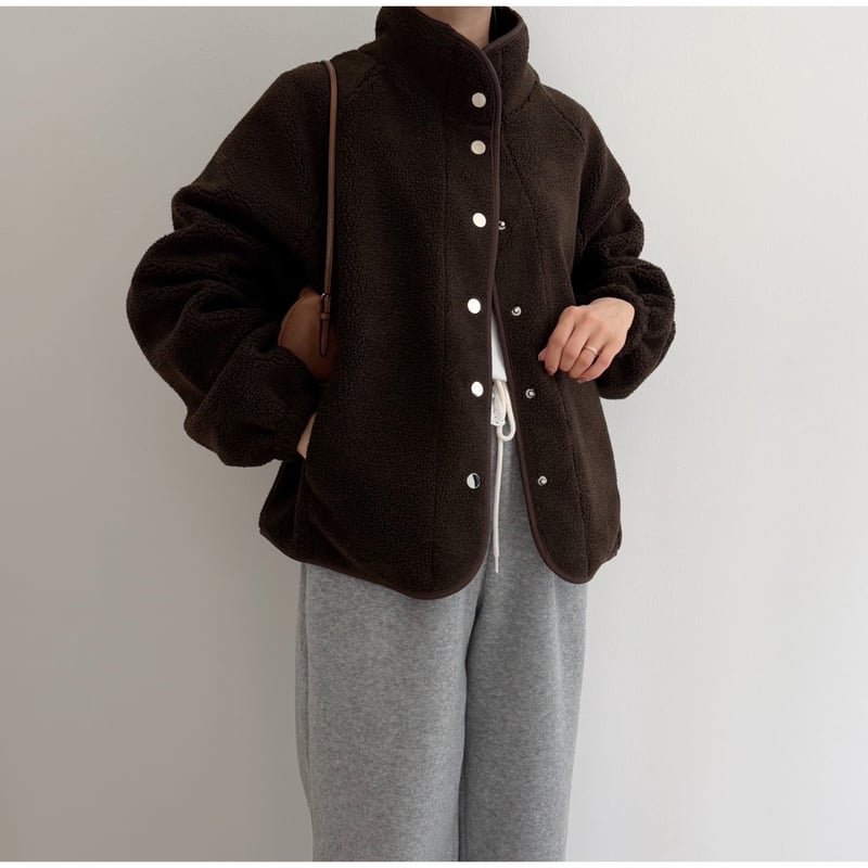 最終　BODE ダークブラウン レースアップ　フリース　ボア　BTS ボアフリース フルジップ フーディー（パーカー）｜BEAUTY&YOUTH