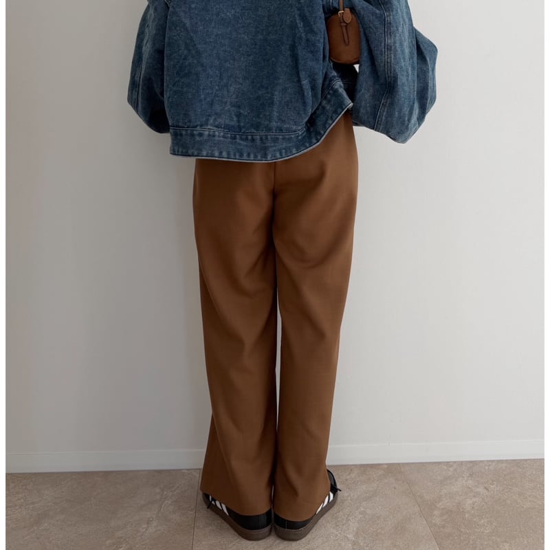 AMIE original》ウエストゴムtuckワイドPT / brown | AMIE