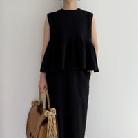 【セットアップ対応】《AMIE original》エンボス ペプラムトップス