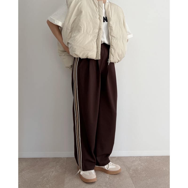 残りわずか】《AMIE original》ウエストtuck入りサイドラインジャージ