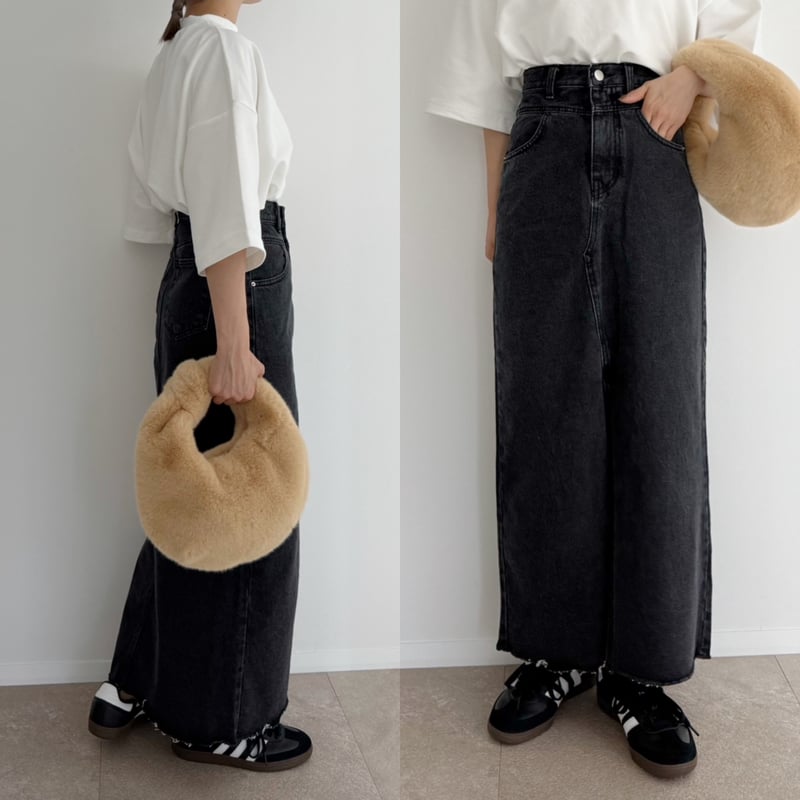 AMIE original》フロントスリットデニムスカート / black | AMIE AMIE original》フロントスリットデニムスカート / black | AMIE