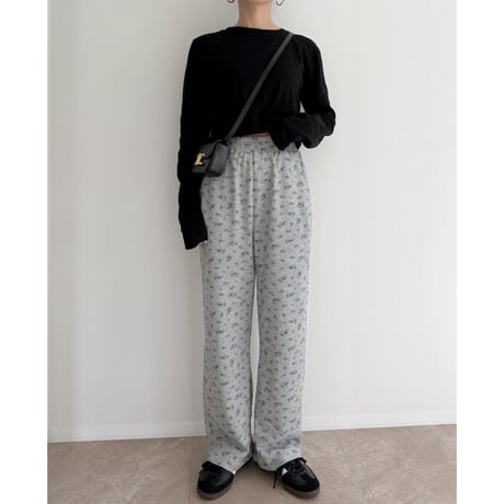 《AMIE original》basic cropped long tee / black