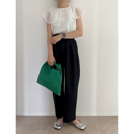 【残りわずか】《AMIE original》 カーブtuck pants / black