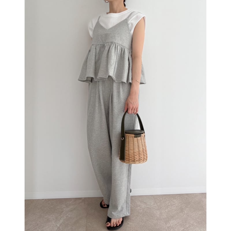 AMIE original tuckスウェットワイドPT gray 残りわずか】《AMIE original》ウエストゴムtuckワイドPT / gray
