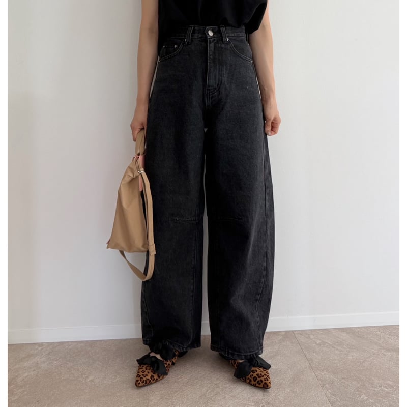 AMIE original ハイウエストテーパードデニム 残りわずか】《AMIE original》ハイウエストテーパードdenim