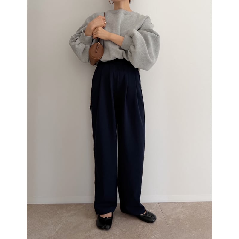 AMIE original》ウエストtuck入りサイドラインジャージpants / navy