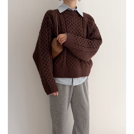 《AMIE original》ケーブルknit / brown